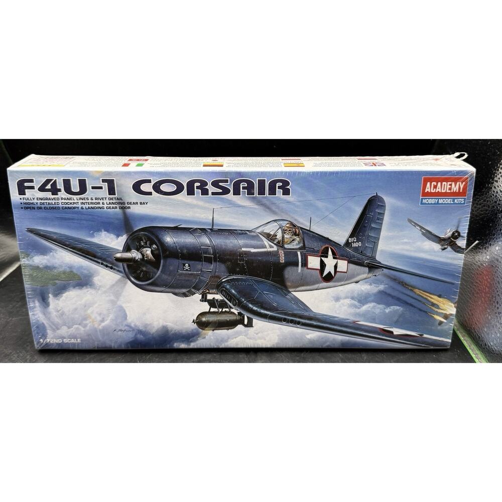 Academy Model Kit 1/72 F4U-1 Corsair US Navy Fighter Plane WW2 New Sealed